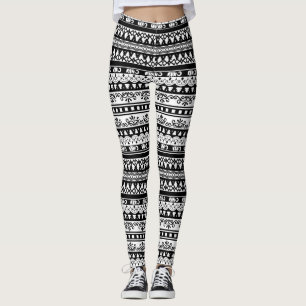 Black & White Tribal Print Leggings