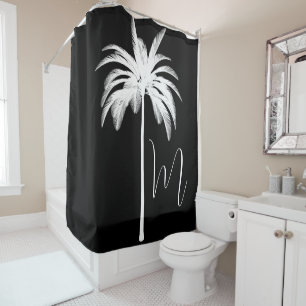 Black White Tropical Palm Tree Vintage Elegant
