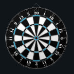 Black White Turquoise Blue Dart Board<br><div class="desc">Black White Turquoise Blue Dart Board. 

 Striped Hope™ is your online store for a variety unique designs and gifts.</div>