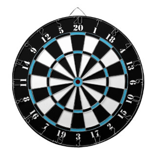 Black White Turquoise Blue Dart Board