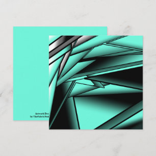 Black White Turquoise Ombre Modern Abstract Art Card