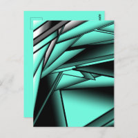 Black White Turquoise Ombre Modern Abstract Art