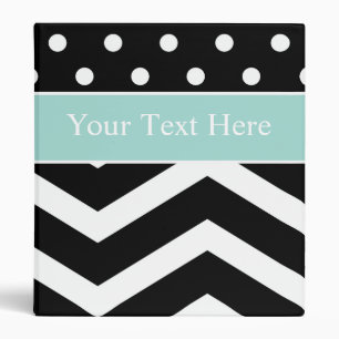 Black White Turquoise Pattern Custom Binder