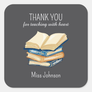 Black & White Tutor Thank You Sticker