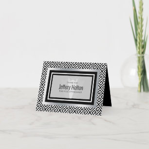 Black, white tuxedo, black bow, tie, formal thank you card
