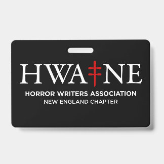 Black/White two sided HWA-NE Badge, generic 6/25 Badge
