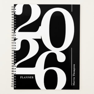 Black White Typographic 2024 Planner
