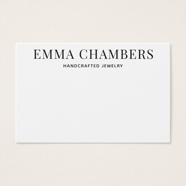 Black White Typography Earring Display Card (Front)