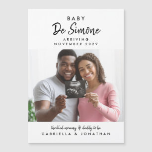  Black White Typography Sonogram Photo Pregnancy