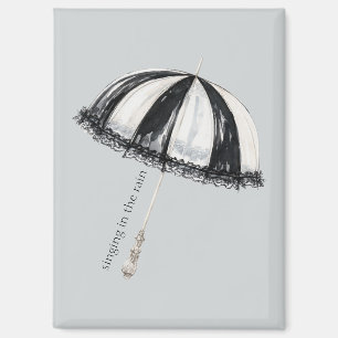 Black White Umbrella Rain Magnet