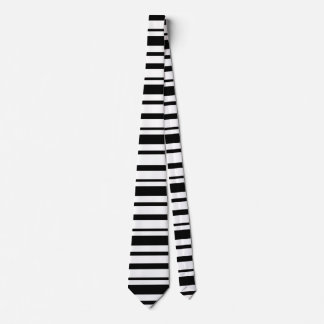 Black & White Uneven Stripes Tie