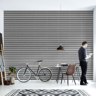 Black & White Uneven Stripes Wallpaper