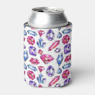 Black & White Unicorn Sketch - Colorful Polka Dots Can Cooler