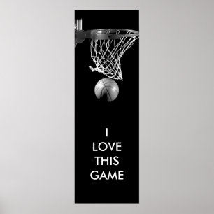 Black & White Unique Basketball Art Poster