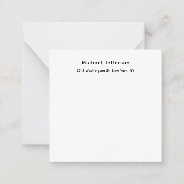 Black White Unique Classical Elegant Plain Card (Front)