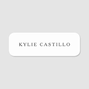 Black White Unique Classical Professional Name Tag