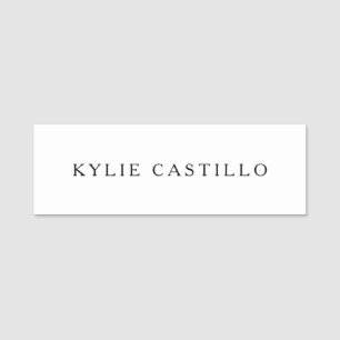 Black White Unique Classical Professional Name Tag