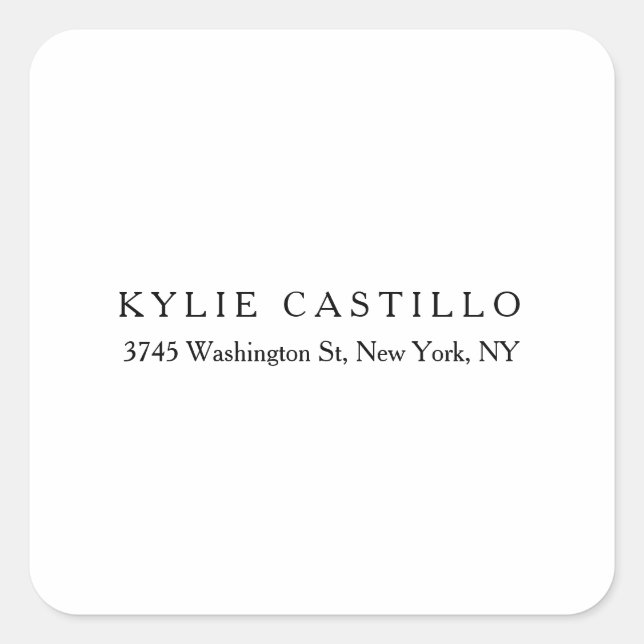 Black White Unique Classical Professional Square Sticker (Front)