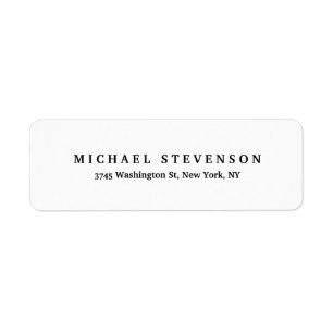 Black White Unique Classical Return Address Label