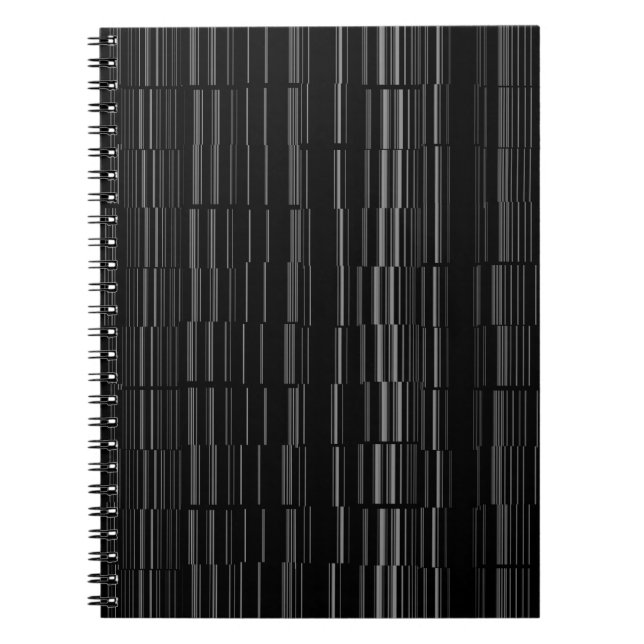 Black/White Unique Modern Stripe Pattern Cool Notebook (Front)
