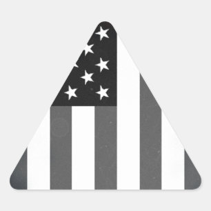 Black & White US American Flag Triangle Sticker