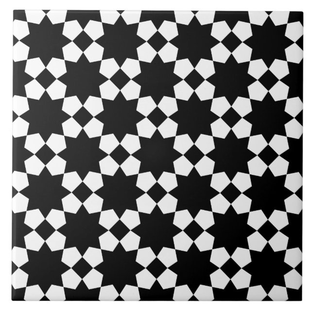 Black &white vector seamless pattern tile (Front)