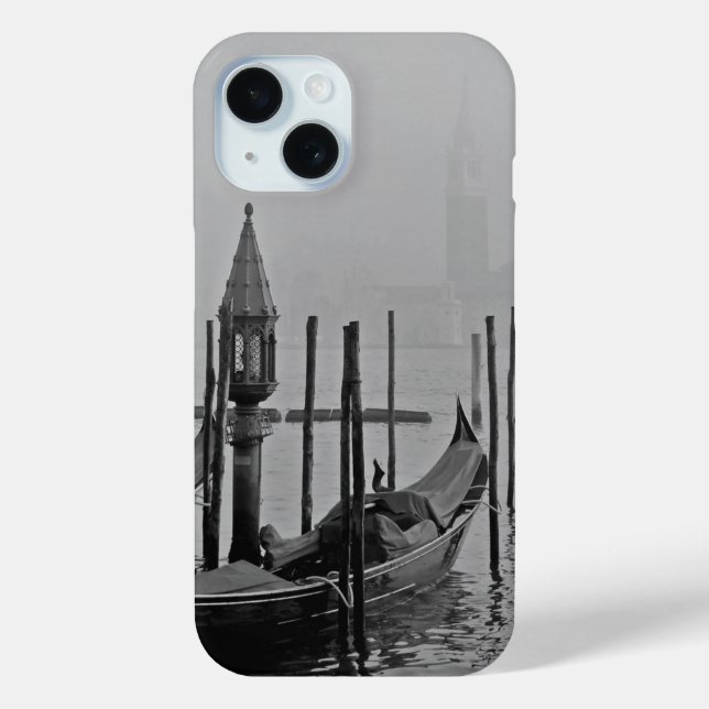Black & White Venice Italy Travel Case-Mate iPhone Case (Back)