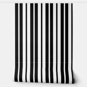 Black White Vertical Stripes Pattern Wallpaper