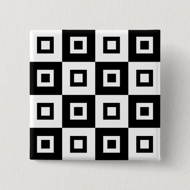 Black & White Vertigo 2 Inch Square Button (Front)