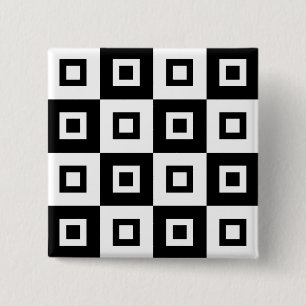 Black & White Vertigo 2 Inch Square Button