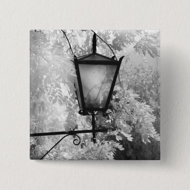 Black & White view of light fixture 2 Inch Square Button (Front)