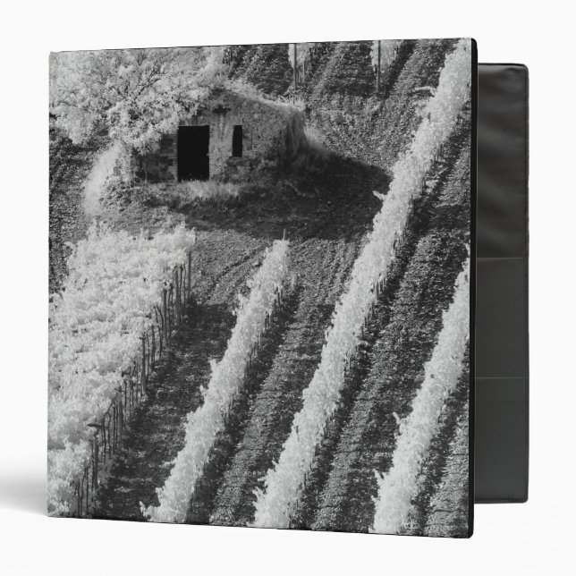Black & White view of small stone barn Binder (Front/Inside)