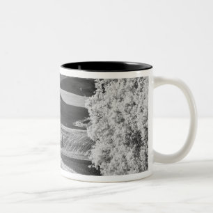Black & White view of winding road Two-Tone Coffee Mug