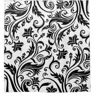 Black White Vintage Damask Pattern