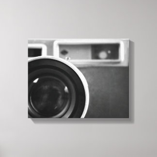 Black & White Vintage Film Camera Offset 11x14 Canvas Print