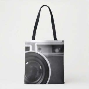 Black & White Vintage Film Camera Offset  Tote Bag
