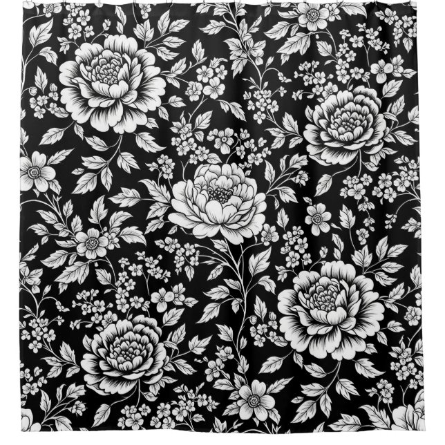 Black White Vintage Floral Seamless Pattern (5) (Front)