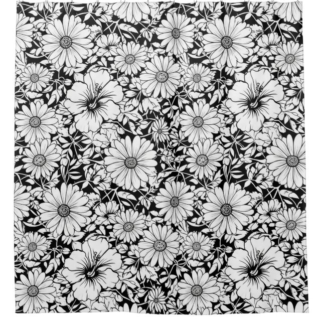 Black White Vintage Floral Seamless Pattern (7) (Front)