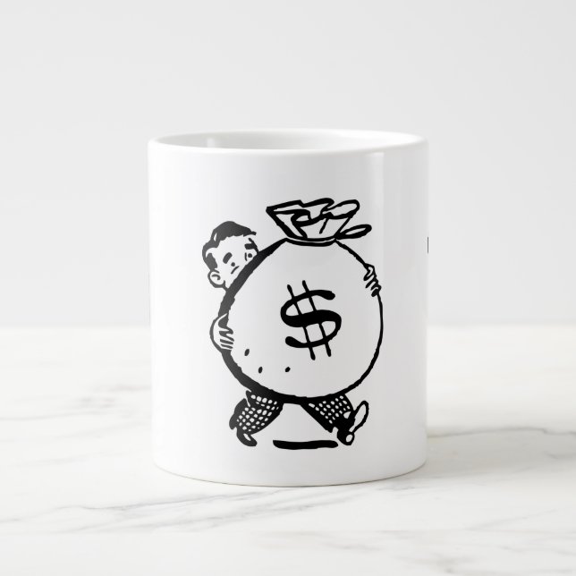 Black/White Vintage Money Bags Specialty Mug (Front)