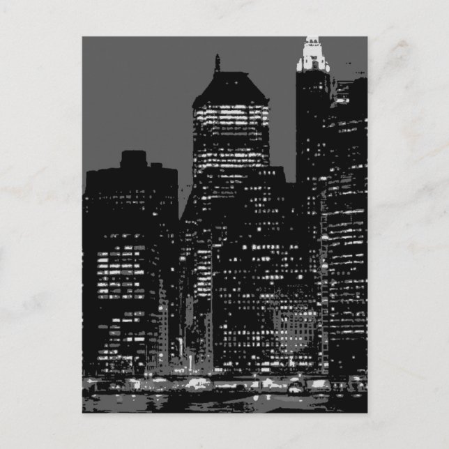 Black & White Vintage New York City Postcard (Front)