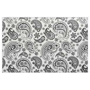 Black & White Vintage Paisley Pattern Fabric