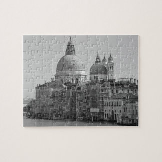 Black White Vintage Saint Mark Venice Canal Travel Jigsaw Puzzle