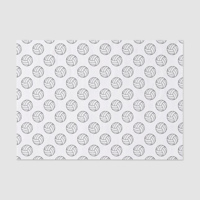 Black/White Volleyball Balls, White Tissue Paper (Front)