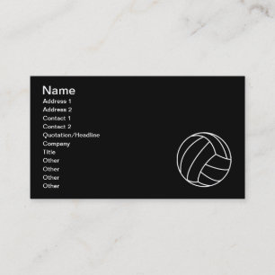 BLACK & WHITE VOLLEYBALL summer sports beach fun Business Card