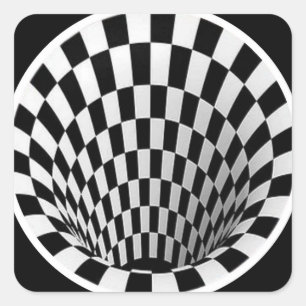 Black & White Vortex Illusion Square Sticker