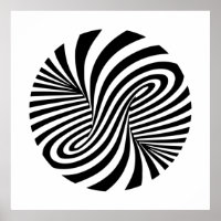 Black & White Vortex Pattern - Optical Illusion
