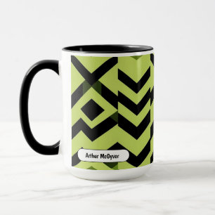 Black White Wasabi Geometric Sharp Art Mug