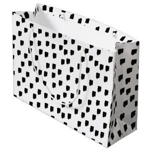 Black & White Watercolor Brushstroke  Large Gift Bag