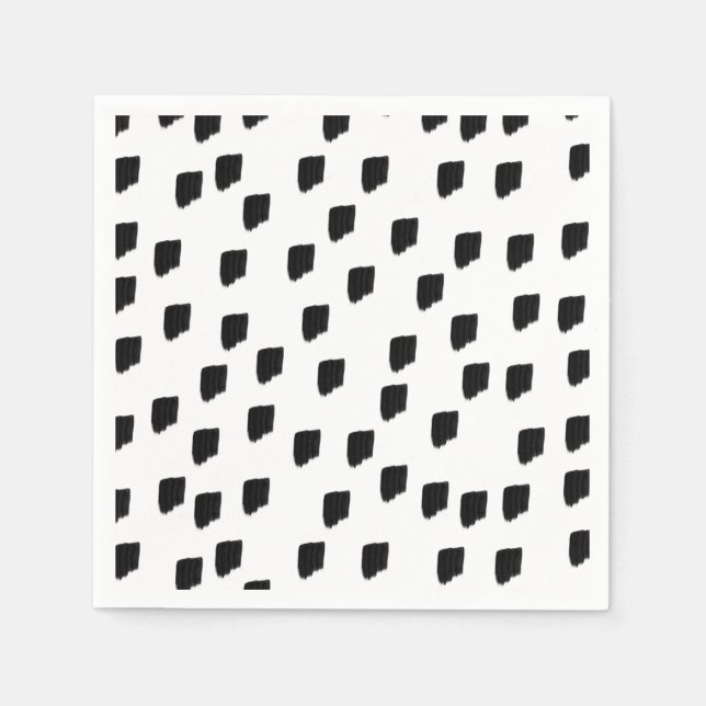 Black & White Watercolor Brushstroke Napkin (Front)