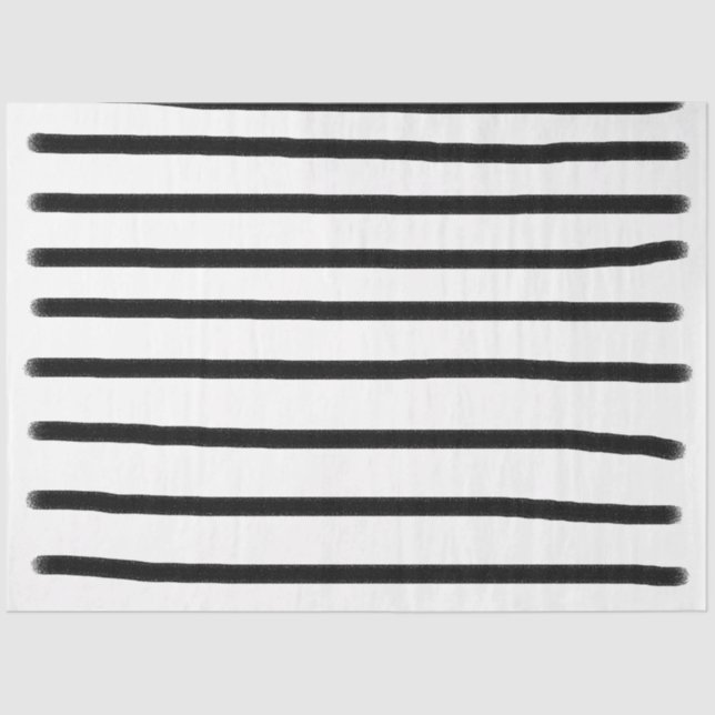 Black & White Watercolor Hand Drawn Lines Tissue Paper (Front)